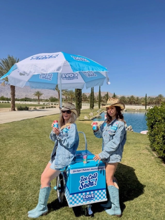The Cove umbrella cart at a desert festival
